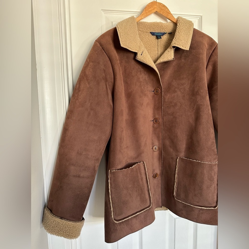Boden Faux Suede Sherpa Lined Jack Coat UK Size 16 / US Size 12 - Picture 2 of 8